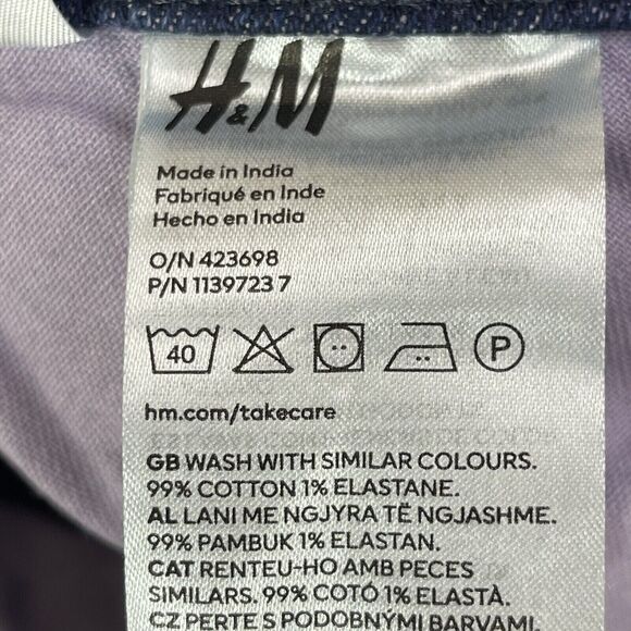 H&M Jeans Womens Size 30X32 Purple Stonewashed Hi Rise Stretch Medium Wash Denim - Picture 11 of 15